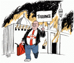Nazistisk «toleranse». Tegning: Carlos Latuff