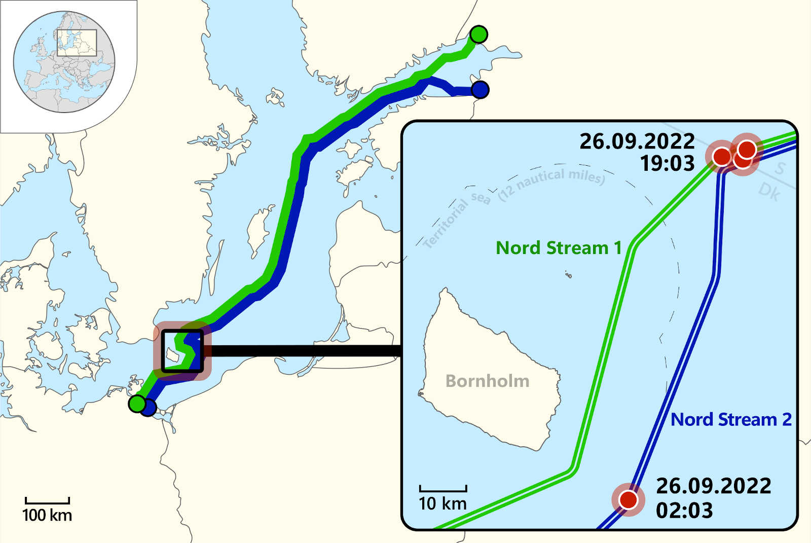 Nord Stream gasslekkasjer september 2022. CC BY SA 4.0: https://www.berria.eus/lizentzia