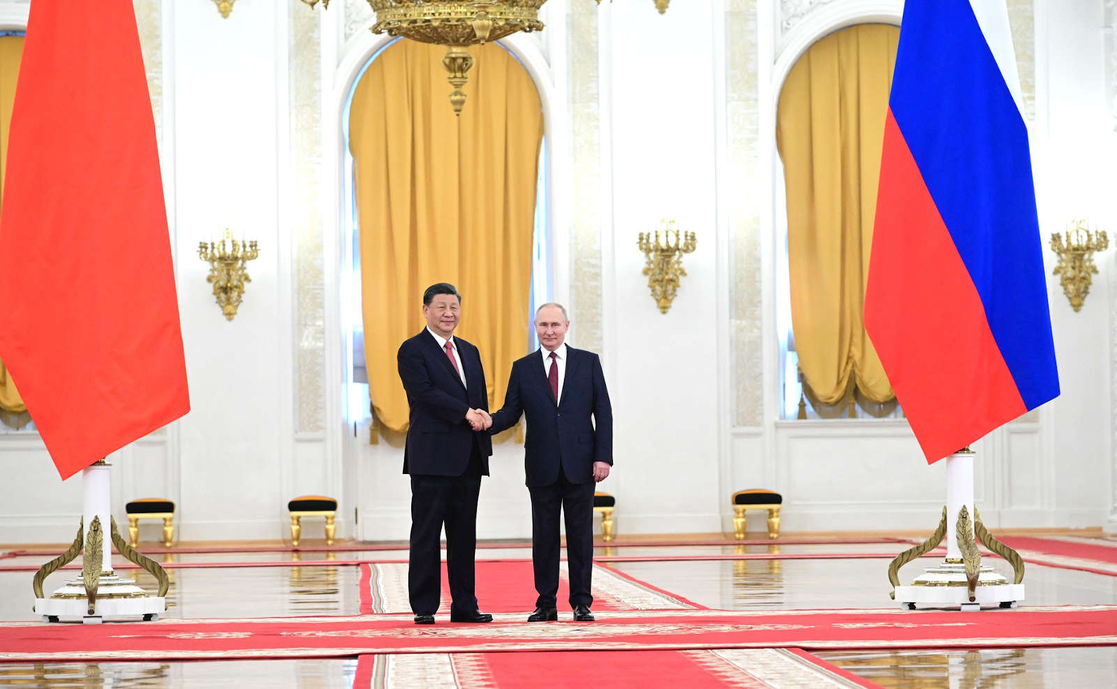Presidentene Putin og Xi møttes i Kreml i mars 2023. De vil begge ha en «multipolar» verdensorden. Foto: Kremlin.ru