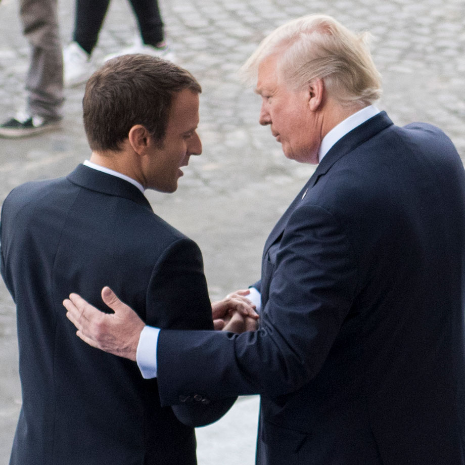 Trump og Macron på Bastille-paraden i Paris 14. juli 2017.