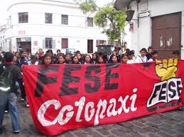 Studentprotest i Ecuador.