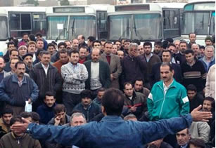 Streikende bussarbeidere i Iran