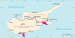 Kypros. Kart fra Wikipedia.