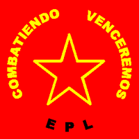 Logoen til geriljaen Ejercito Popular de Liberation, ledet av PCC(M-l).