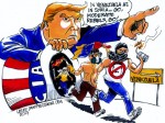 Fordøm USA-imperialismens innblanding i Venezuela. Illustrasjon: © CC-BY-NC Carlos Latuff